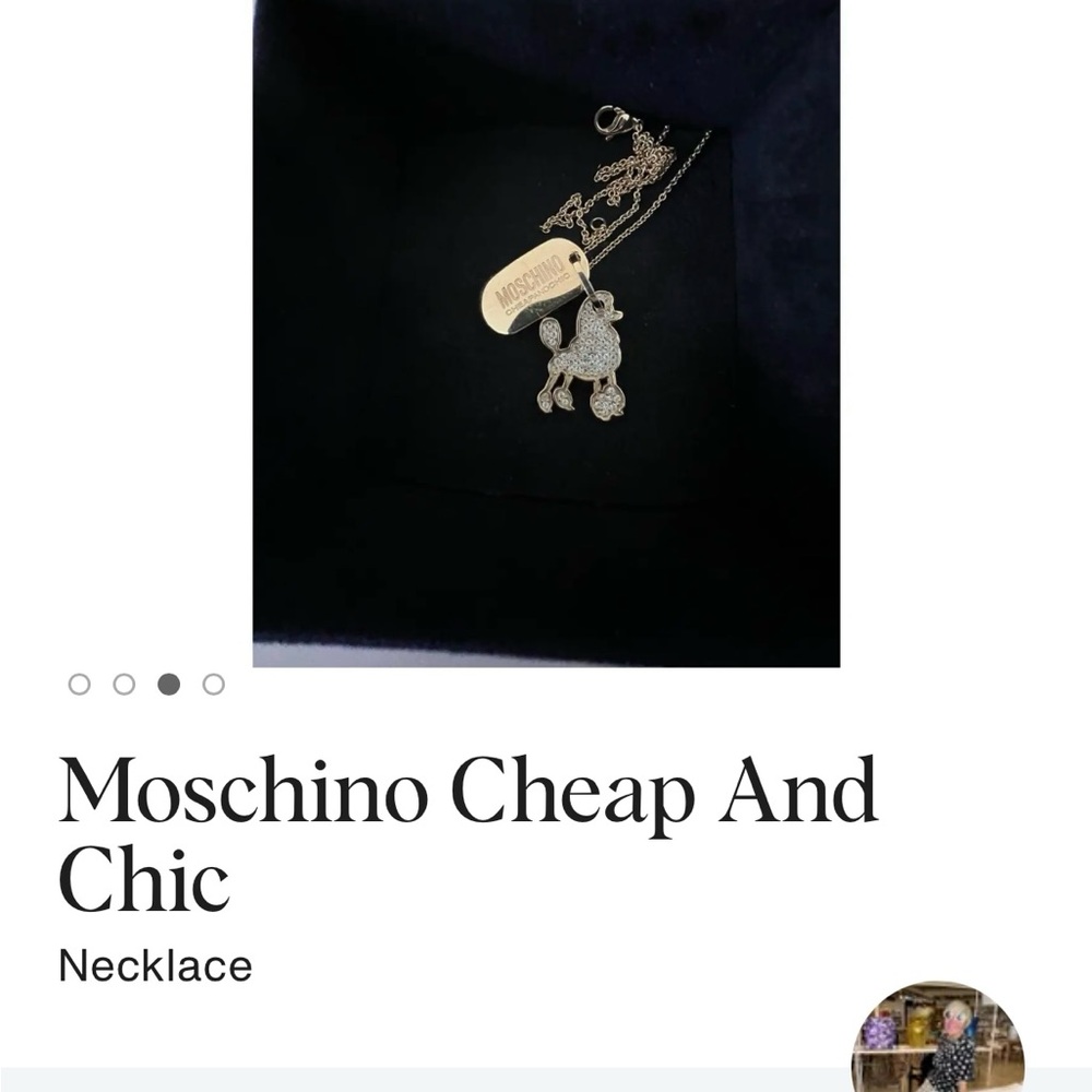 Moschino Gold and Silver Dog Tag Necklace